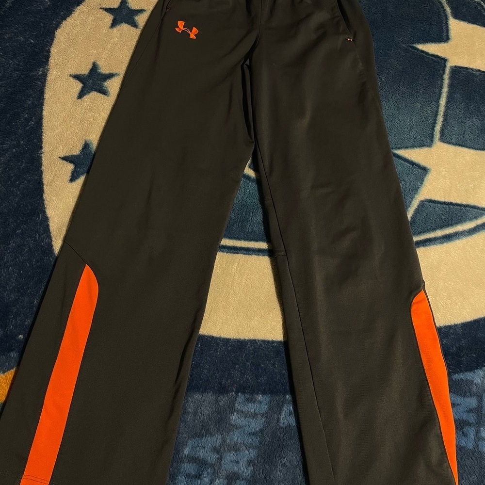 Under Armour Men's Black Joggers with Orange Accents